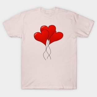 Bunch of Heart Shaped Valentine's Day Balloons T-Shirt